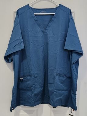 COMENI Teal V-neck Medical Scrub Top